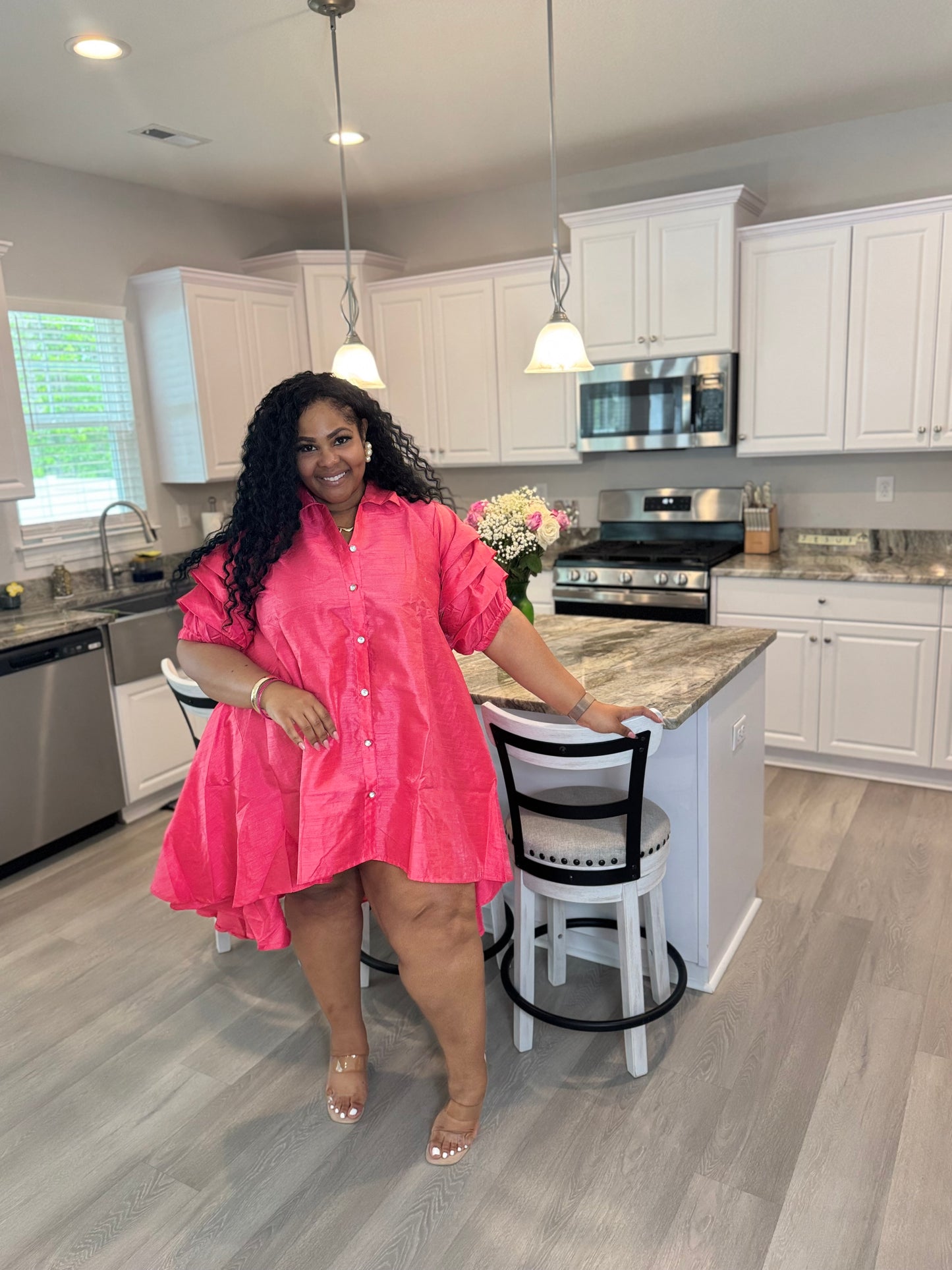 Lady Dainty & Classy Dress | Pink