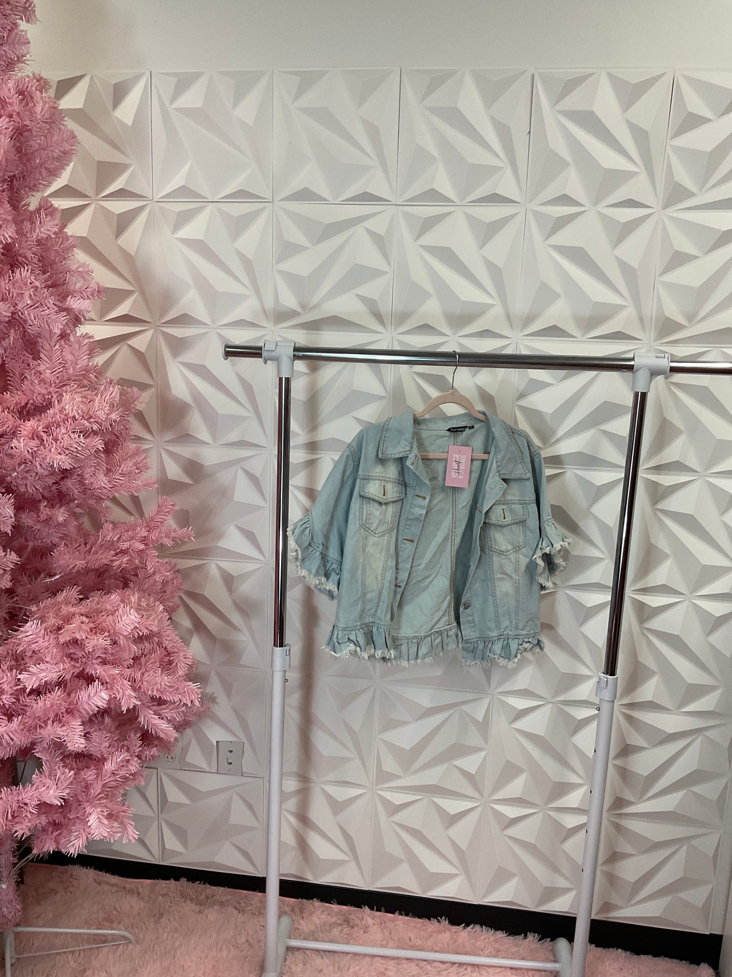 10/14 LADY LIGHT DENIM RUFFLE FRINGE JACKET