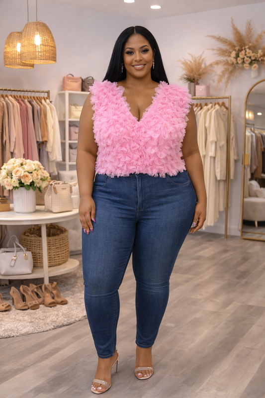 LADY PINK RUFFLE BODYSUIT