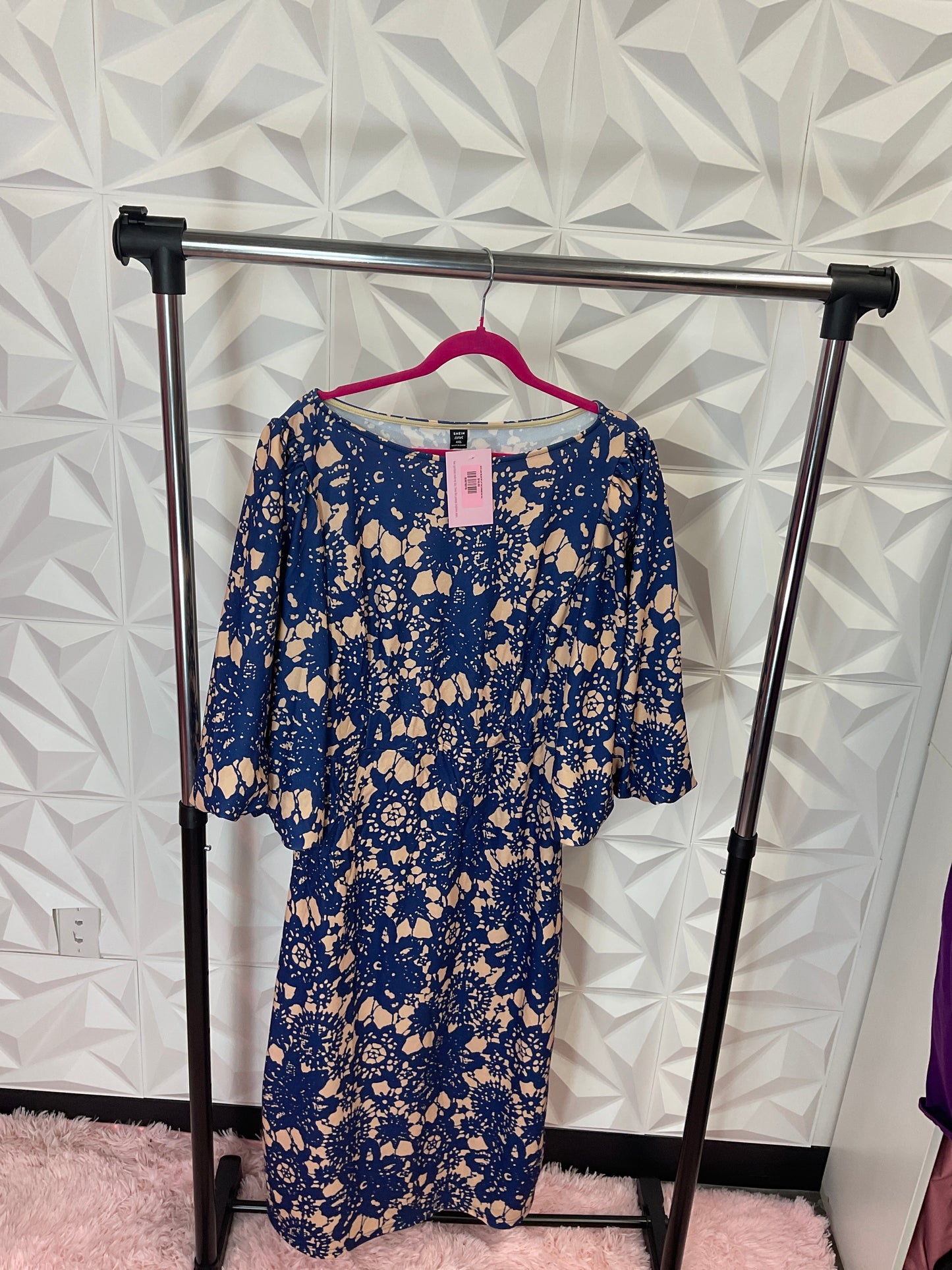 9/12 Lady BLUE SPLATTER DRESS SZ 4XL