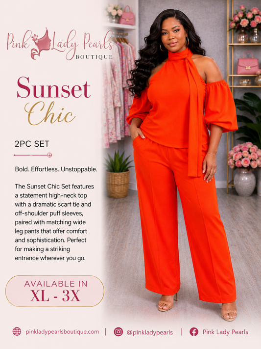 LADY OFF SHLD 2PC ORANGE SET