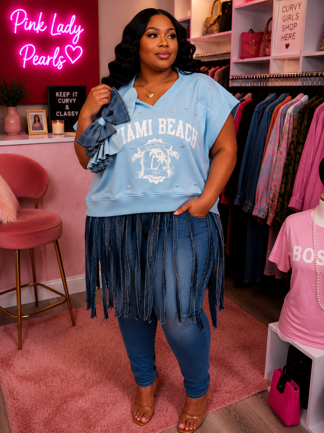 Lady Sweetheart Sweatshirt| Blue