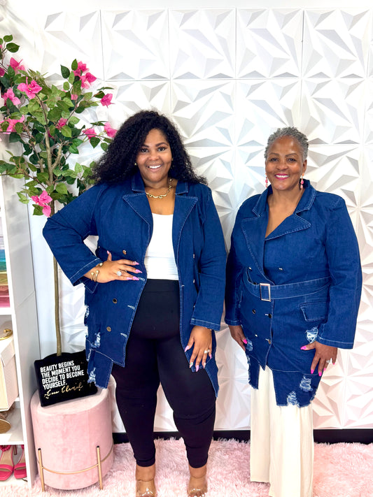 Lady Denim Elegance Jacket Dress