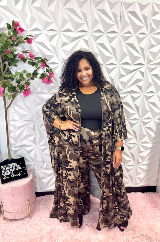 Lady Camo Royal Duster Set