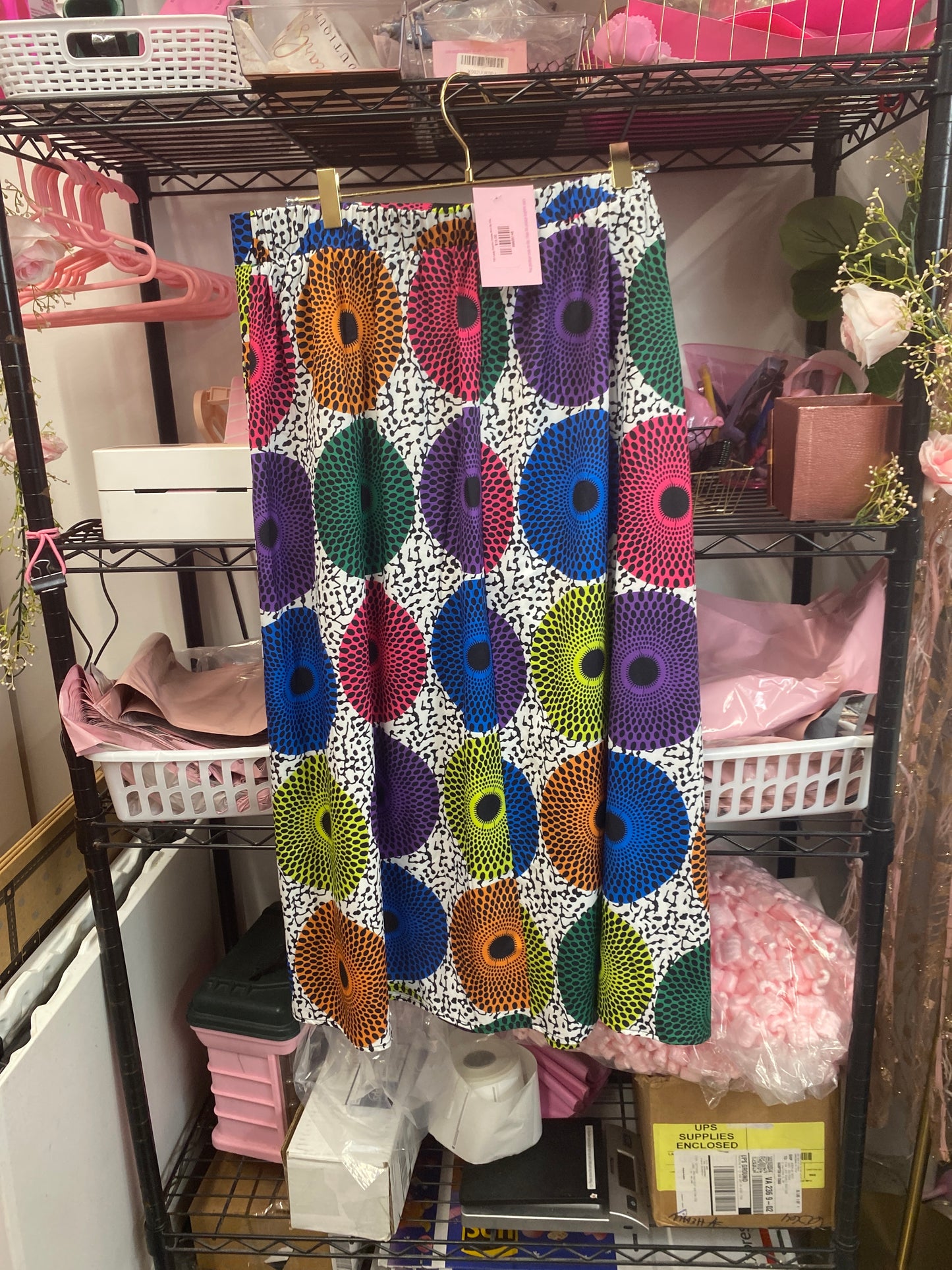 7/21 Lady Colorful Circles Skirt Sz XXL