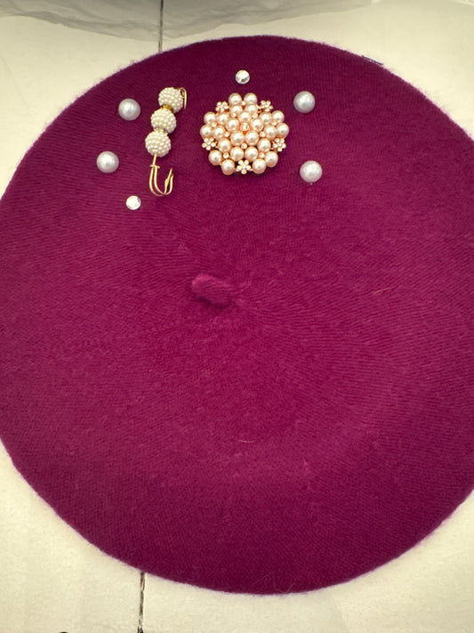 Lady Classy Beret- Deep Purple