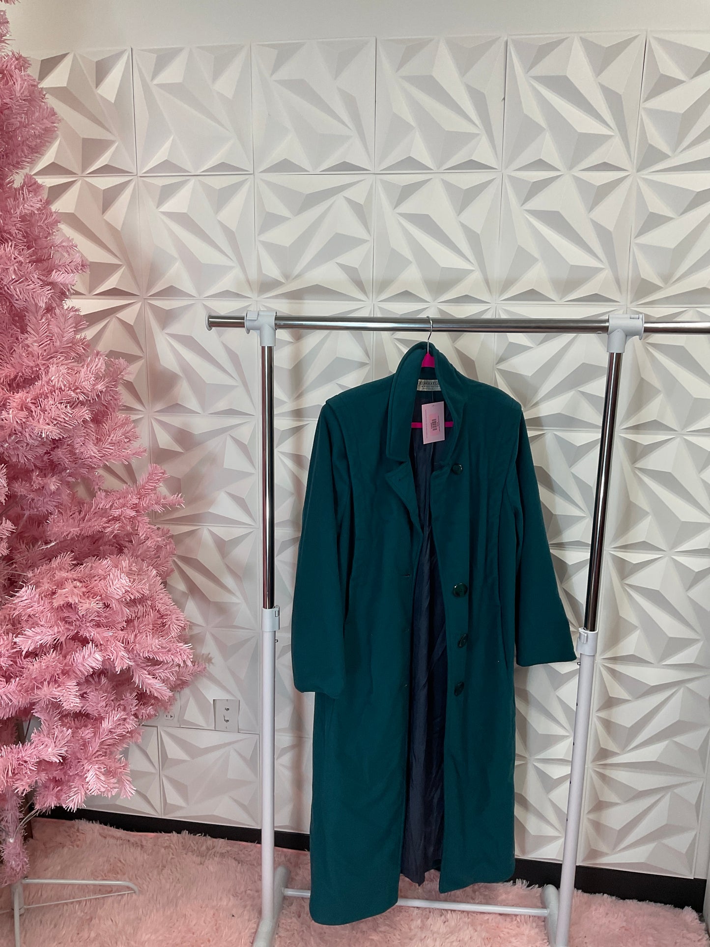 10/14 LADY DEEP GREEN LONG TRENCH COAT