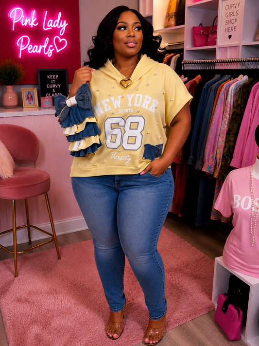 Lady Sweetheart Sweatshirt| Yellow Pearls