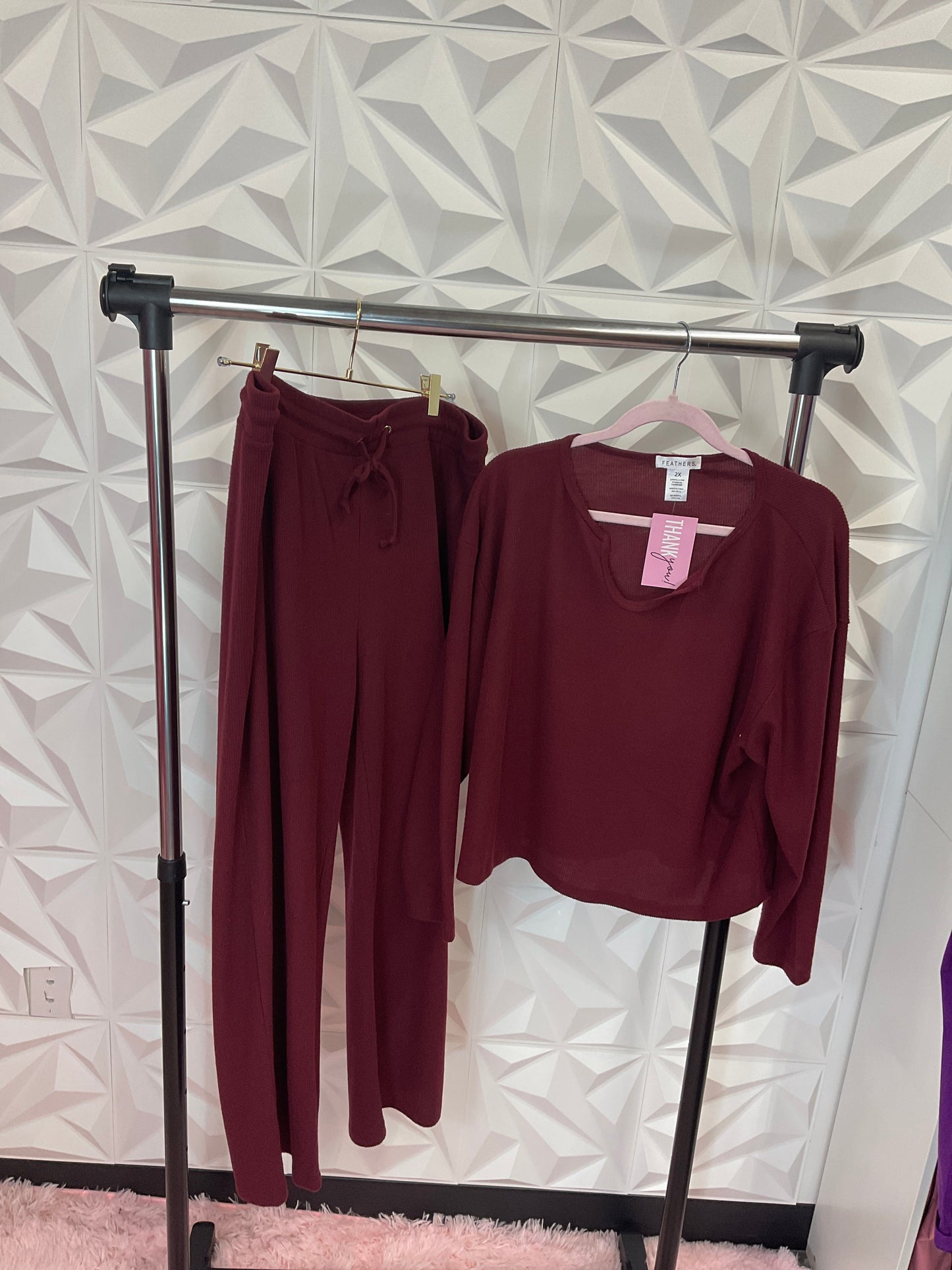 10/2 LADY BURGUNDY 2PC SET SZ 2X