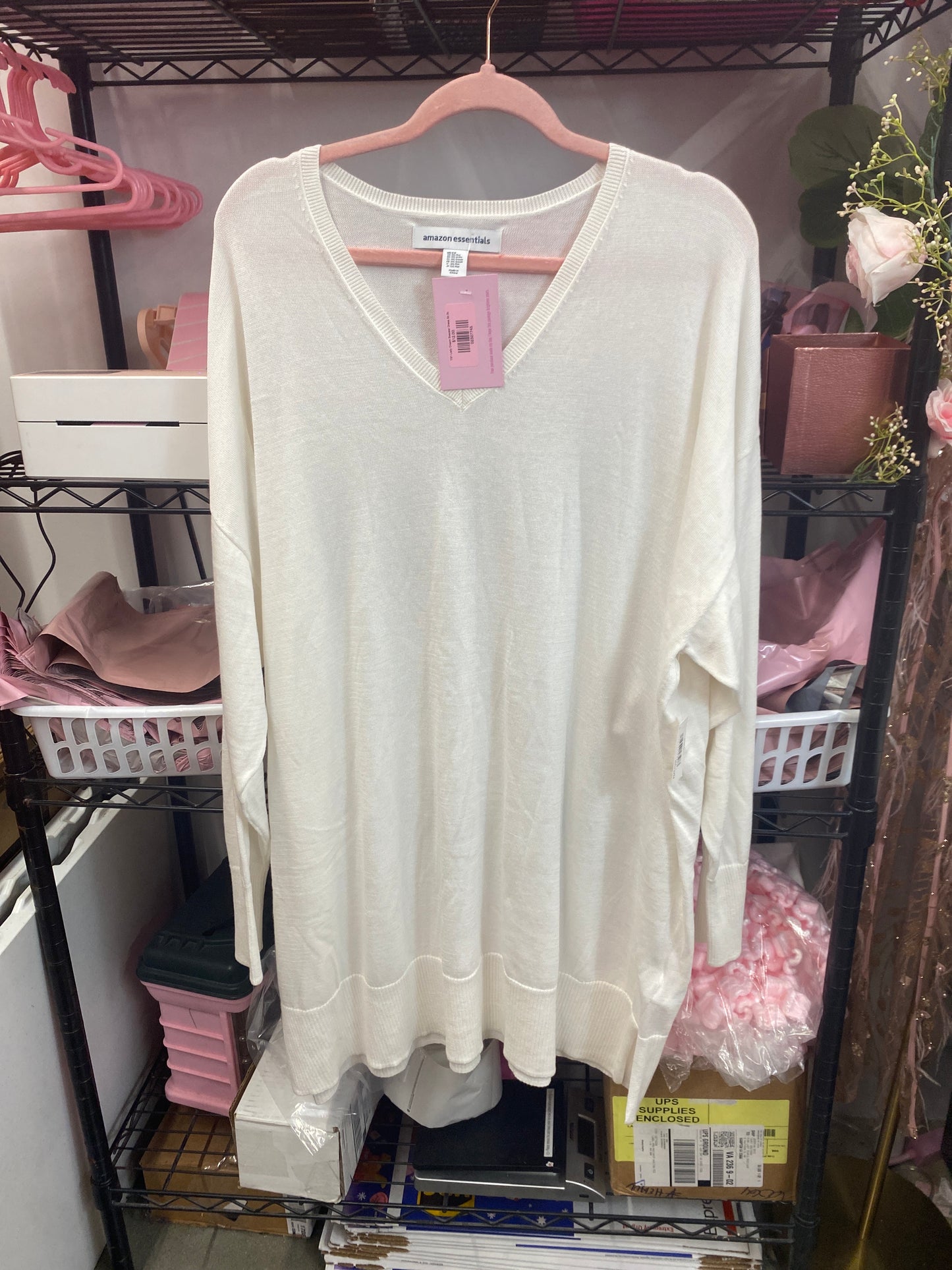 7/21 Lady Cream Sweater Dress Sz 3x