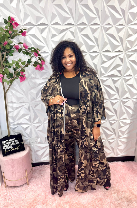Lady Camo Royal Duster Set