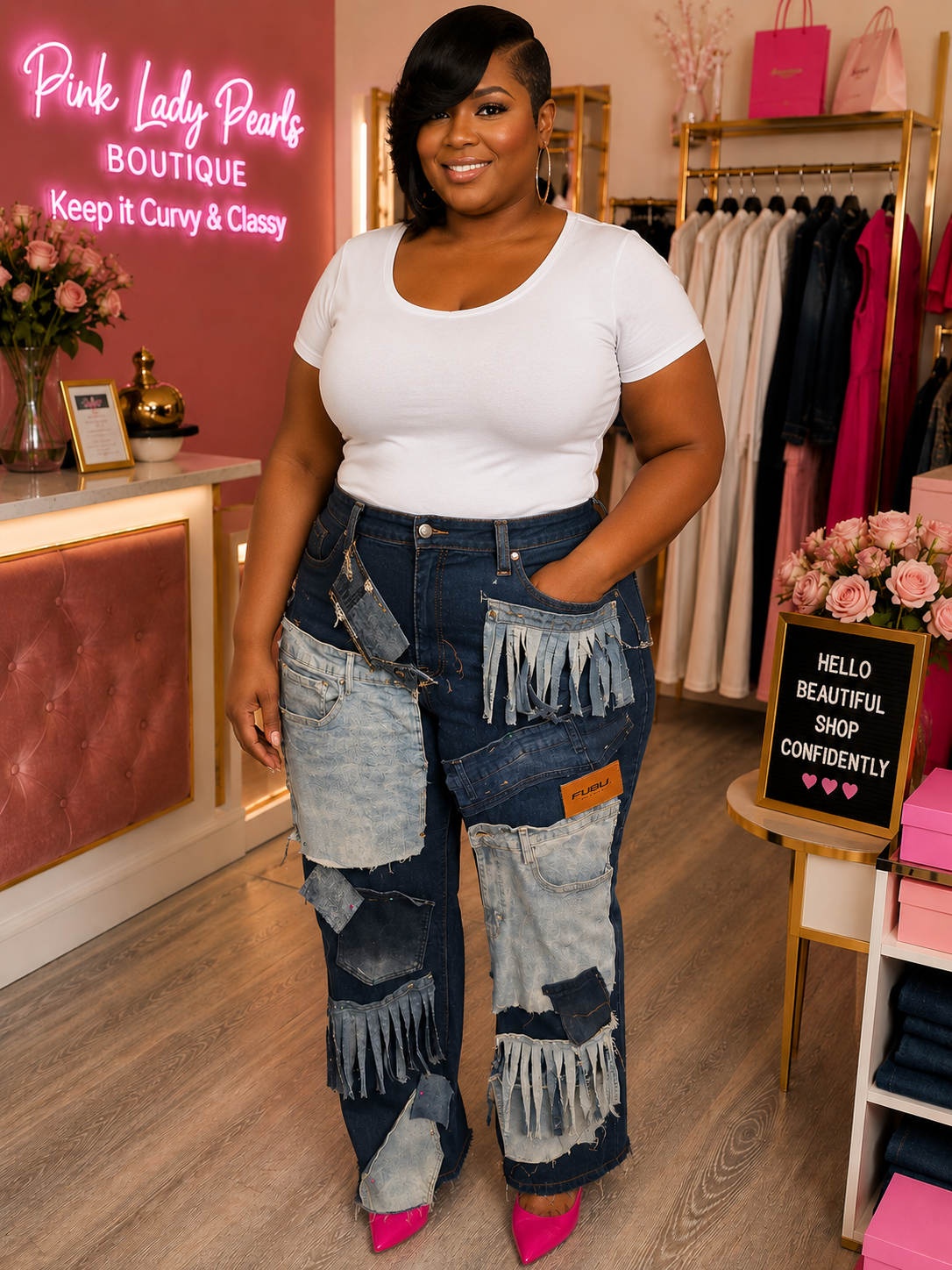 LADY PATCHWORK JEANS