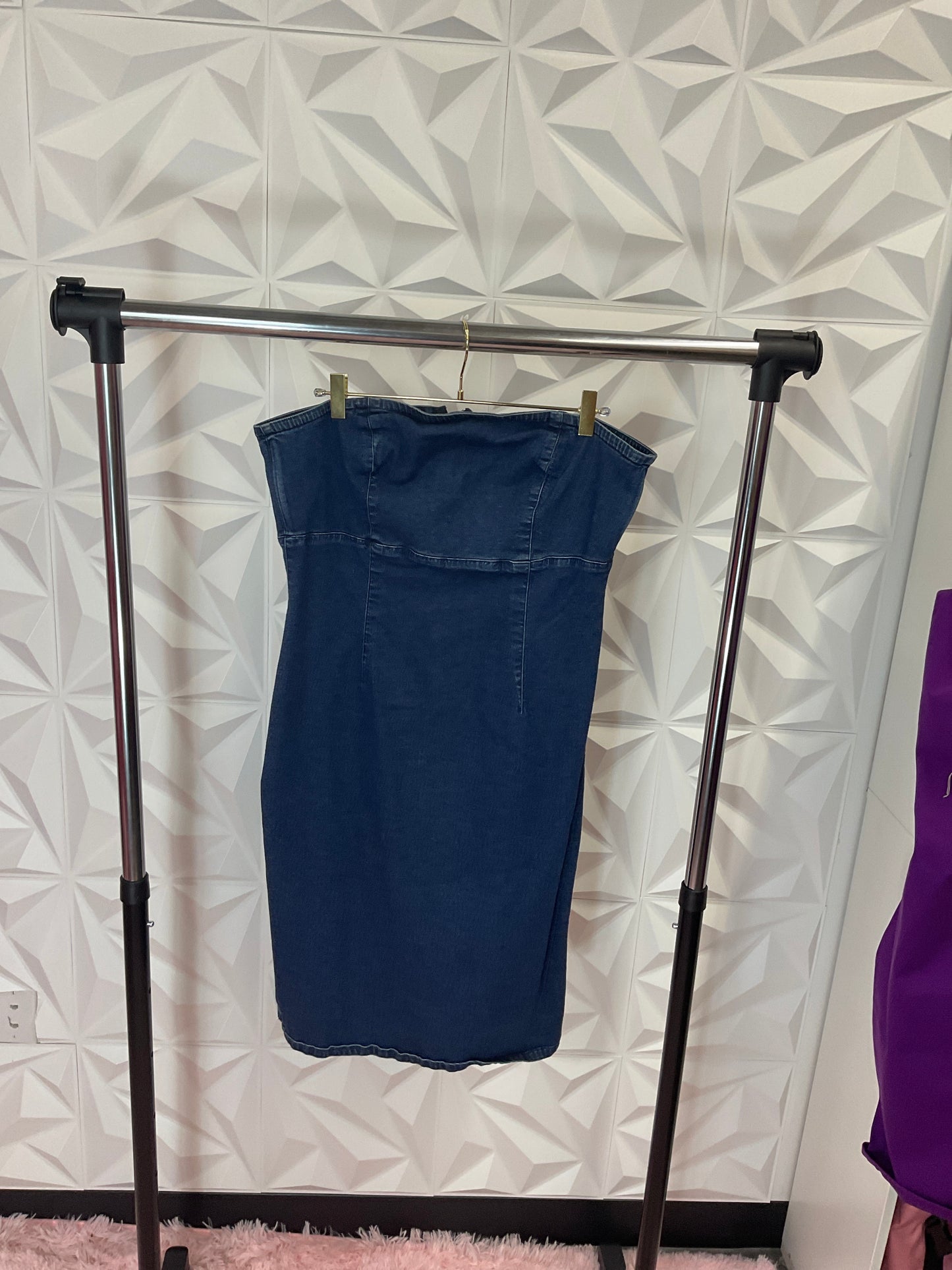 10/2 LADY LIZ CLAIBORNE DENIM TUBE DRESS SZ 16