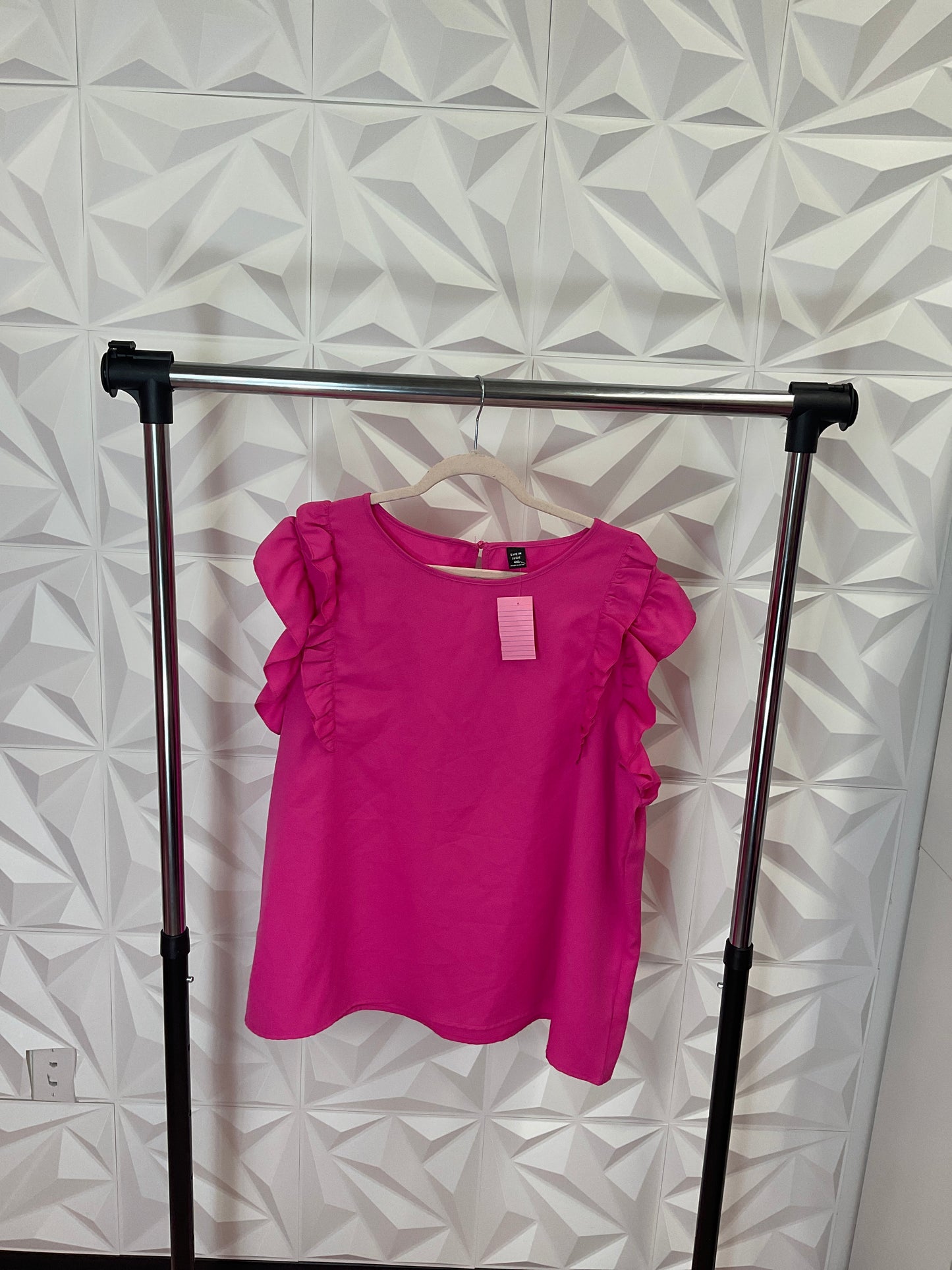 9/6 Lady Pink Ruffle Sleeve Top