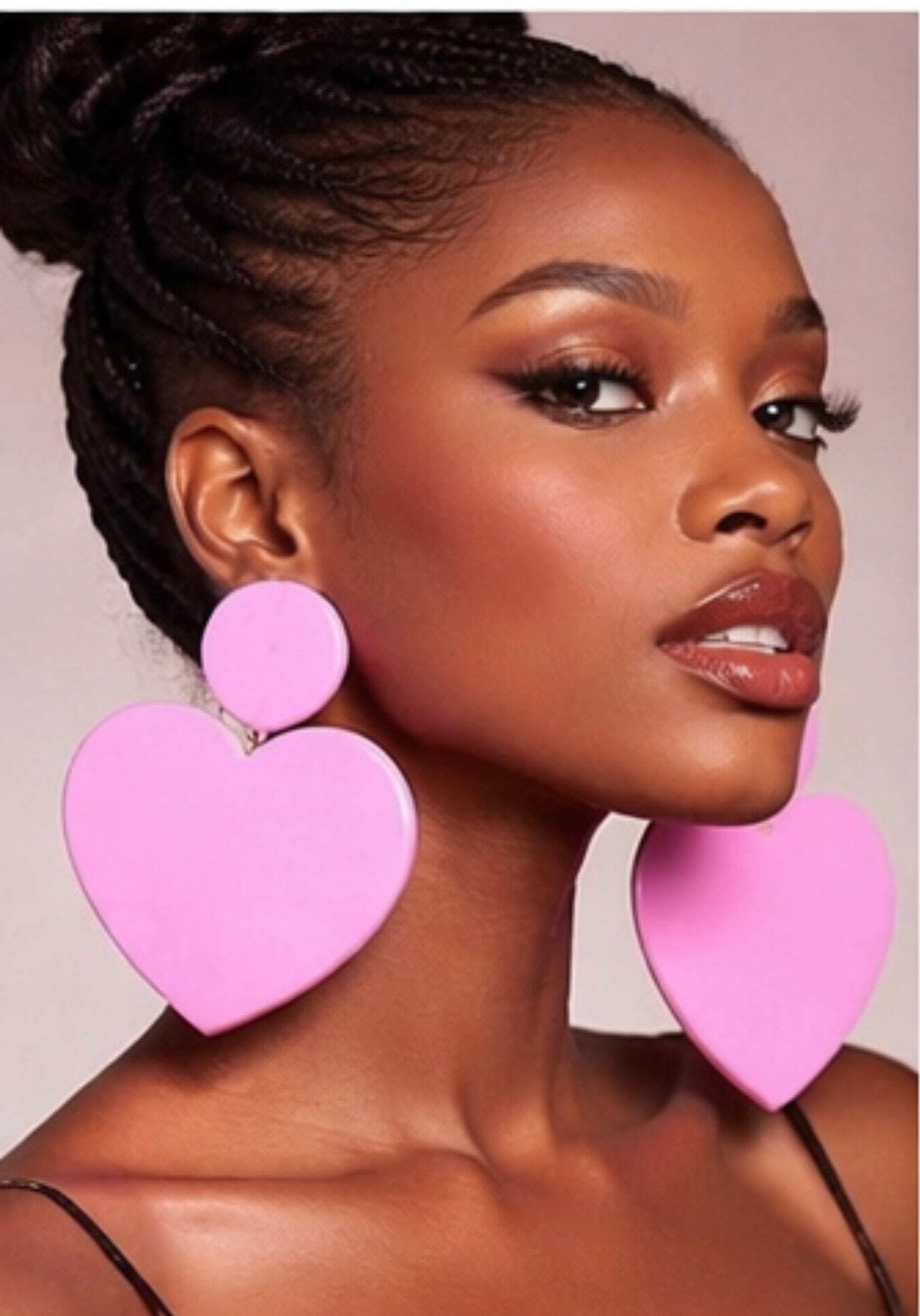LADY PINK HEARTS EARRINGS