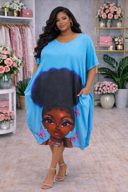 LADY FUTURE QUEEN BLUE MAXI DRESS