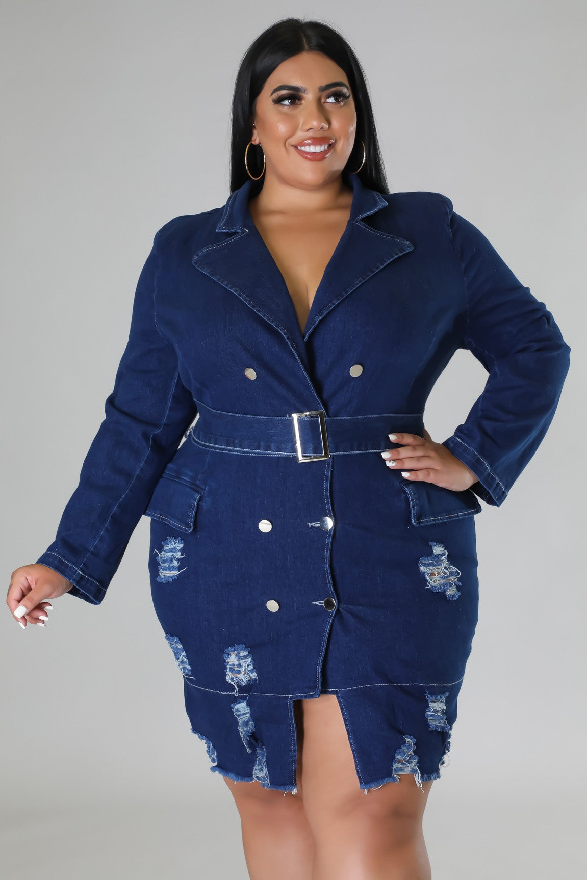 Lady Denim Elegance Jacket Dress