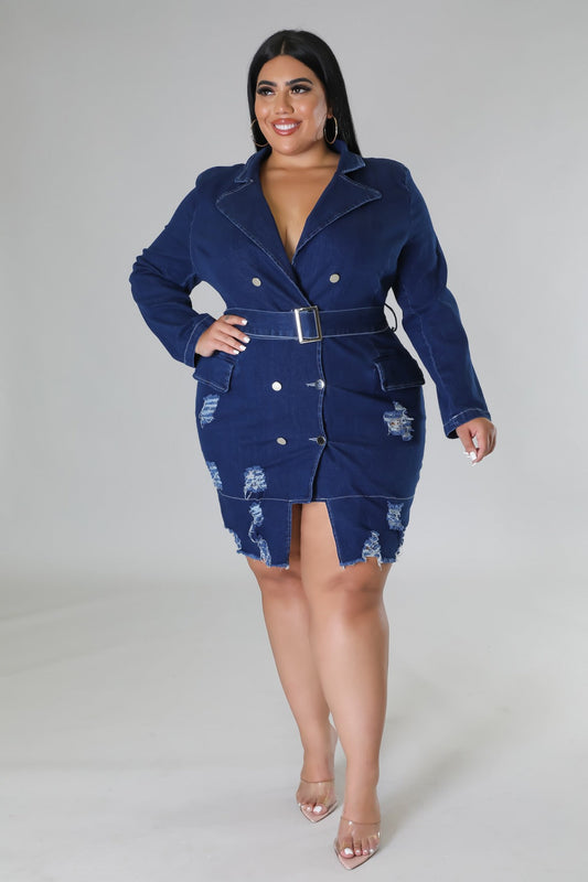 Lady Denim Elegance Jacket Dress