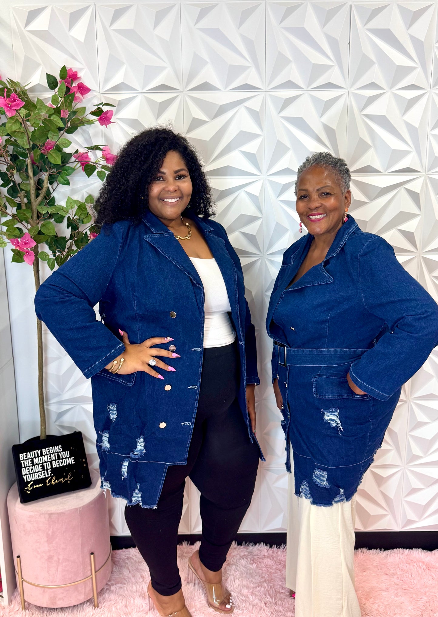 Lady Denim Elegance Jacket Dress