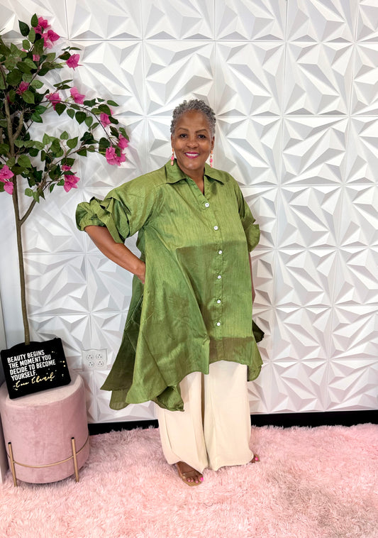 Lady Dainty & Classy Dress | Classic Green