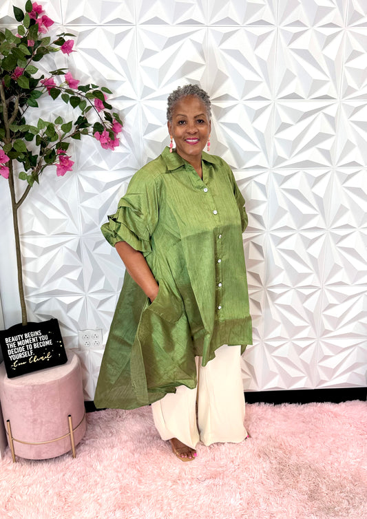 Lady Dainty & Classy Dress | Classic Green