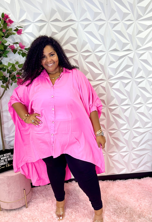 Lady Elegance Oversized Dress  | Pink