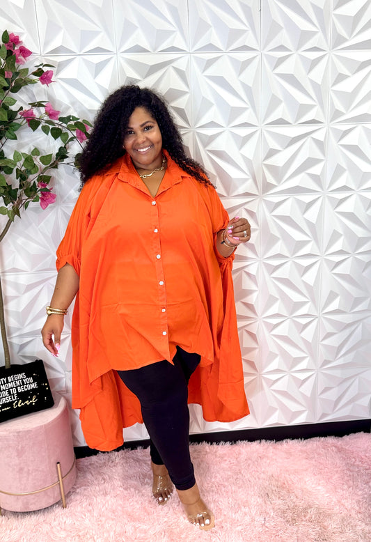 Lady Elegance Oversized Dress  | Orange