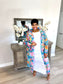 Lady Floral Chiffon Duster w/Hoodie