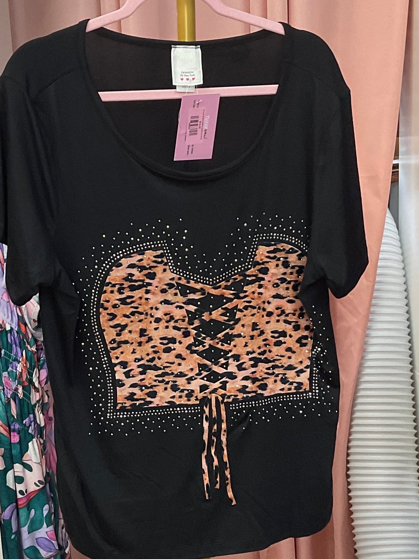 LADY BLACK CHEETAH CORSET TOP