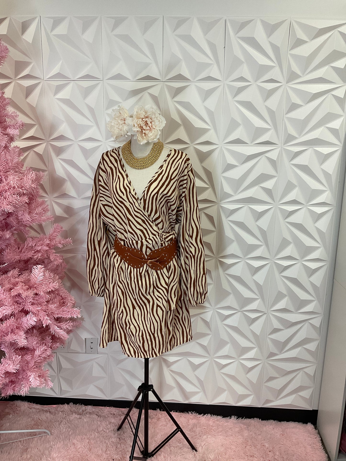 10/14 LADY BROWN STRIPED BABY DOLL DRESS SZ 3X