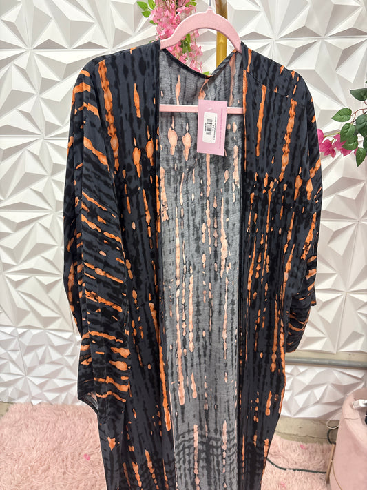 2/9 LADY MIX PRINT KIMONO SZ 1X