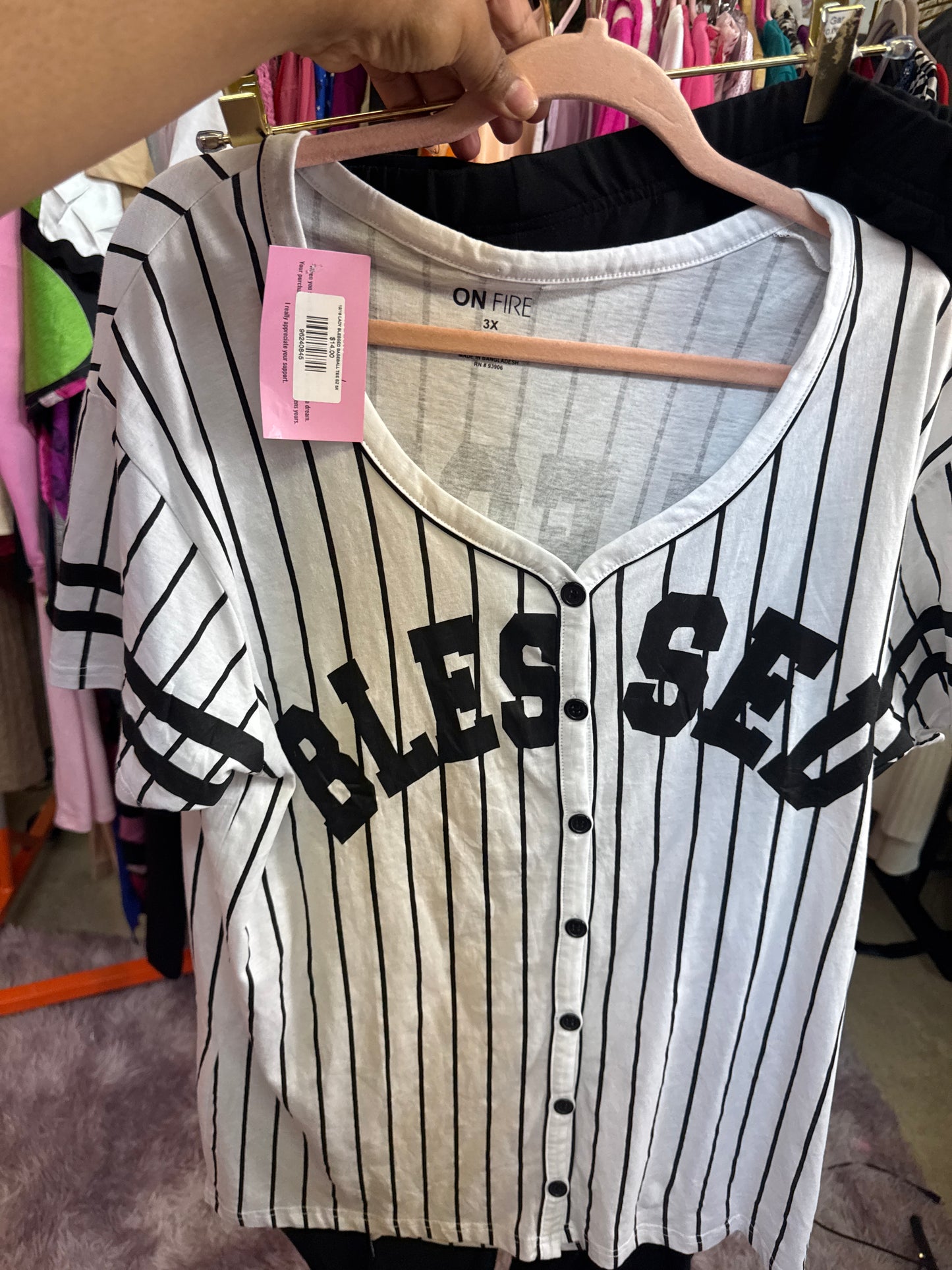 12/18 LADY BLESSED BASEBALL TEE Set SZ 3X