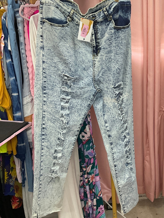 Lady  Light Distress Jeans