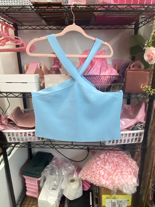 7/21 Lady Baby Blue Crop The Drop Sz 2x (2)
