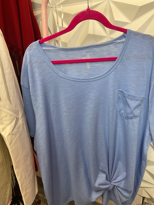 2/6 Lady Light blue Tee with knot