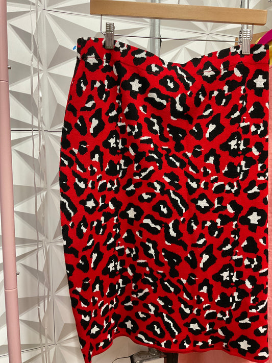 2/24 Lady Red Cheetah Print Skirt sz 22/24