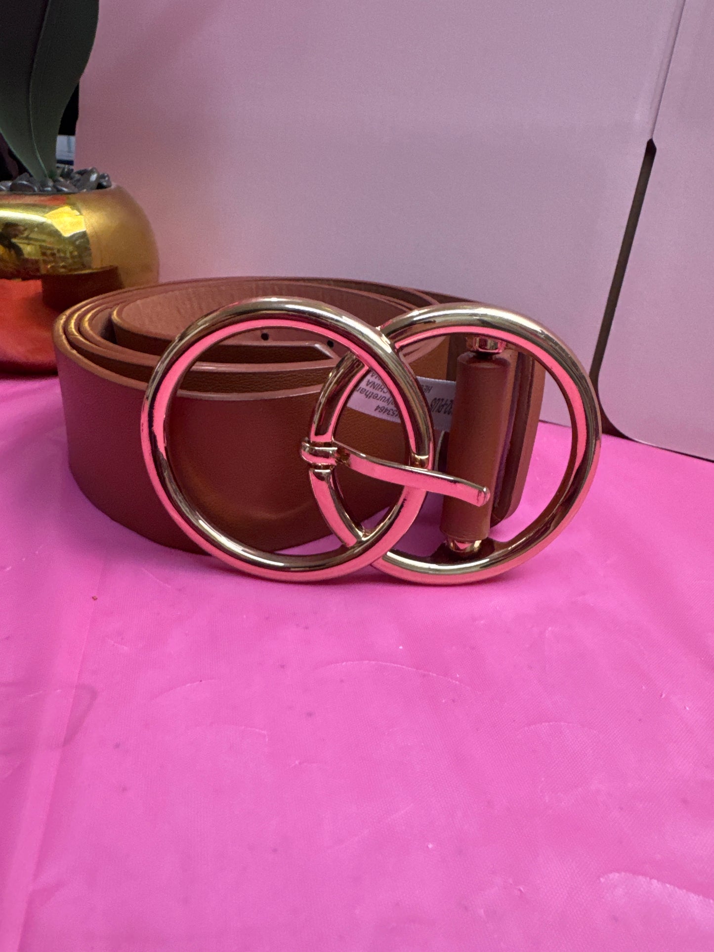 LADY PLUS THICK DOUBLE OO BELT- BROWN