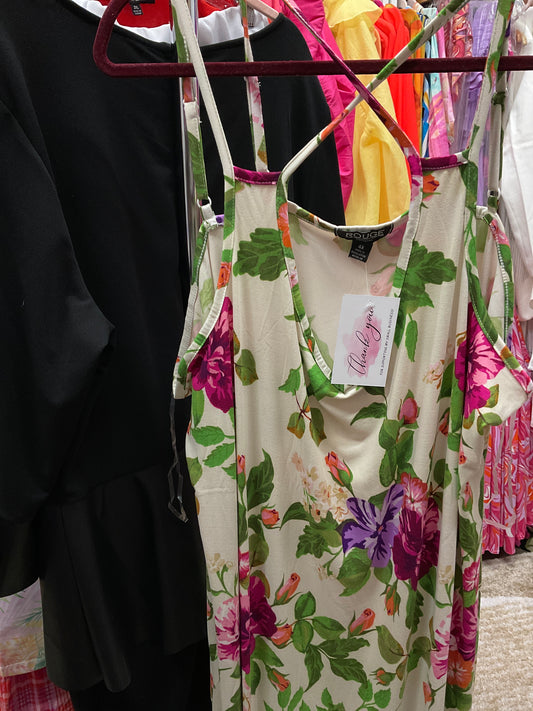 3/12 Lady White Flower Dress Sz 3x,4x