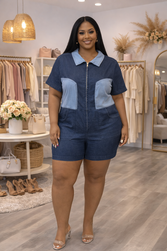 LADY ASHLEY ST. DENIM ROMPER
