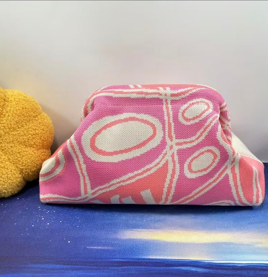 Blush Swirl Statement Clutch