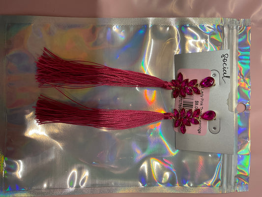 12/28 Lady Pink Tassles earrings