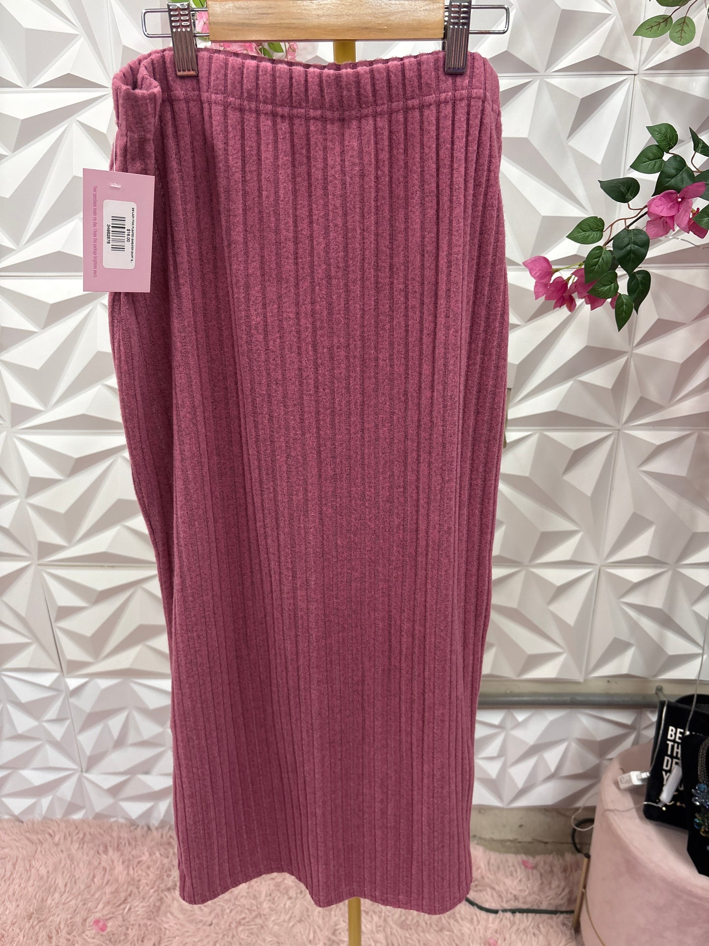 LADY PINK PLEATED SWEATER SKIRT SZ 1X