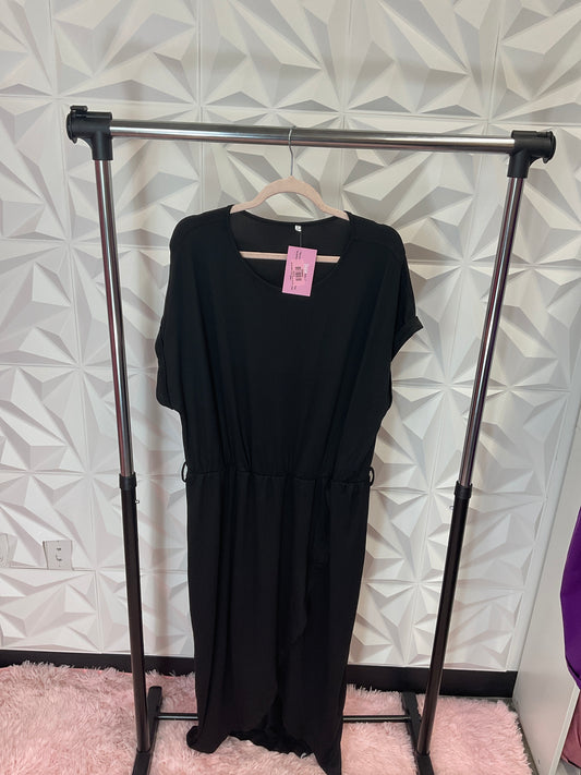 10/2 LADY BLACK WRAP DRESS SX 3XL