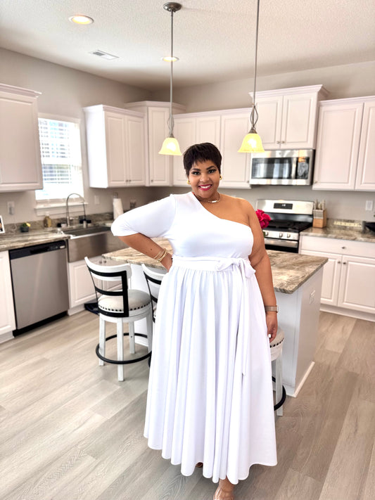 Lady Flowing In White