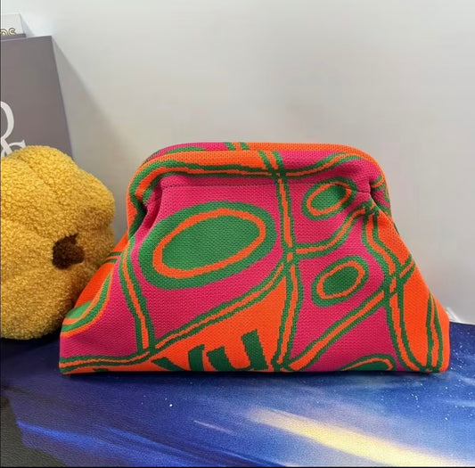 Tropical Pop Knit Clutch