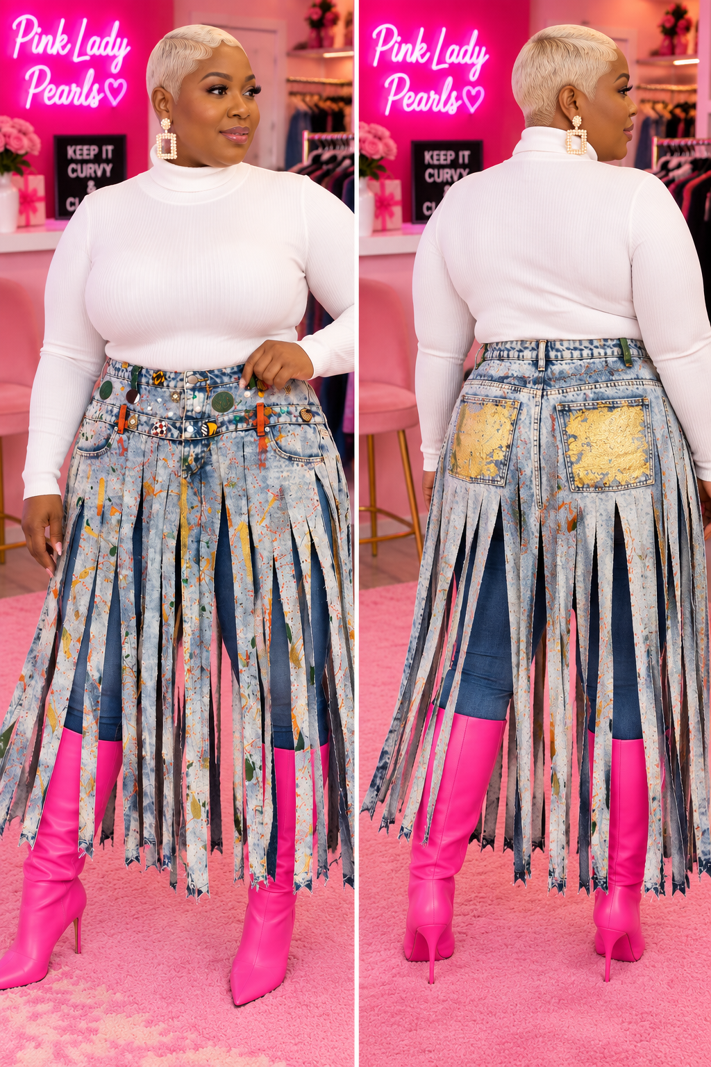 Custom Denim Skirt Belt