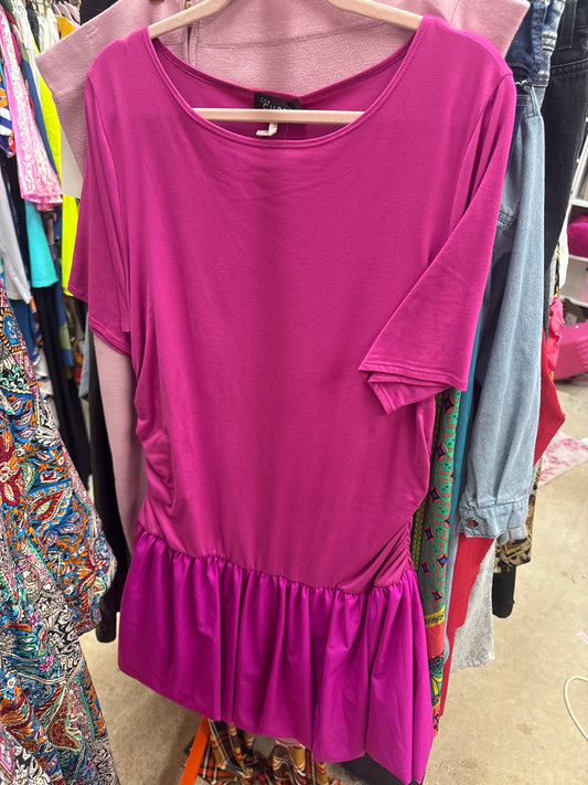 LADY CURVE PINK BUBBLE HEMED DRESS