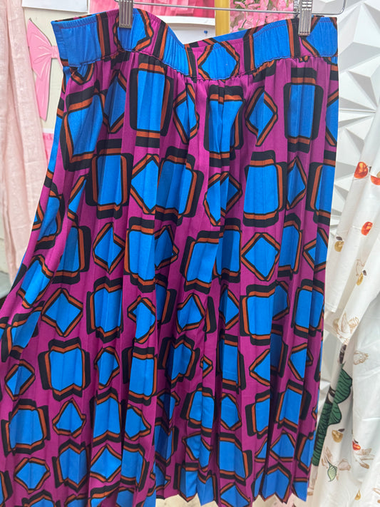 3/1 LADY BLUE PURPLE PRINTED SKIRT SZ 2X