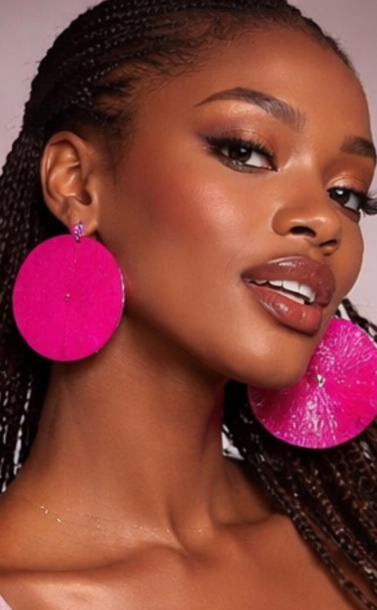 LADY PINK CIRCLE EARRINGS