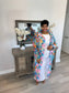 Lady Floral Chiffon Duster w/Hoodie